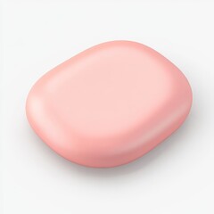 A smooth, pink soap bar on a light background, showcasing a minimalist design ideal for personal hygiene.
