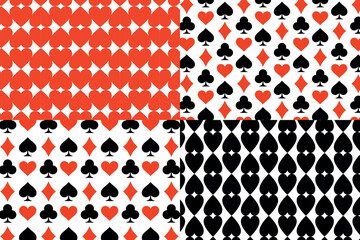 4 Playing Card Suits Patterns