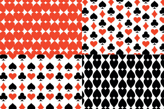 4 Playing Card Suits Patterns