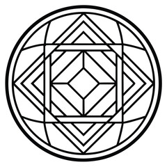 A modern circular logo featuring a single monogram letter in the center, surrounded by decorative line art flourishes for an elegant and timeless look.

