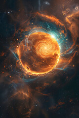 Cosmic Display: Vibrant Depiction of a Neutron Star within the Boundless Universe