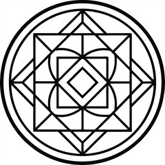 A modern circular logo featuring a single monogram letter in the center, surrounded by decorative line art flourishes for an elegant and timeless look.

