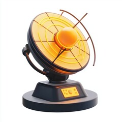 3D icon cartoon of a high-tech radar detecting geomagnetic activity, isolated on a white background 