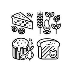 your minimalist bread icon with clean lines on a white background