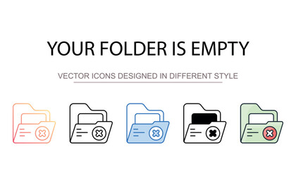 Your Folder Is Empty icon design with white background stock illustration