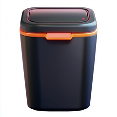 3D icon cartoon smart trash bin with an automatic opening sensor isolated on a white background 