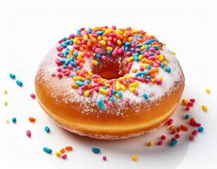 Delicious donut isolated on white background