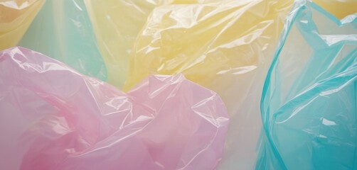 Fototapeta premium Abstract plastic figures with creases and highlights in pastel colors. For the background