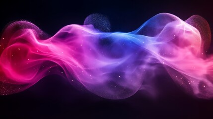 Intertwining lines of light forming a radiant wave-like pattern.