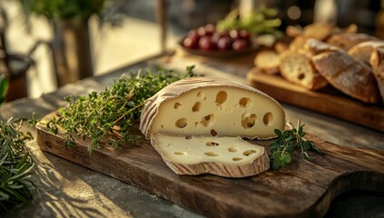 Gourmet Cheese Board: Rustic Charm and Creamy Delights