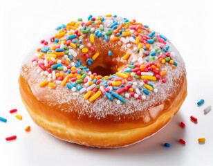 Delicious donut isolated on white background