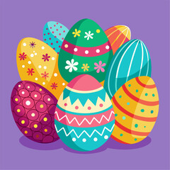 Happy easter day with hand drawn design