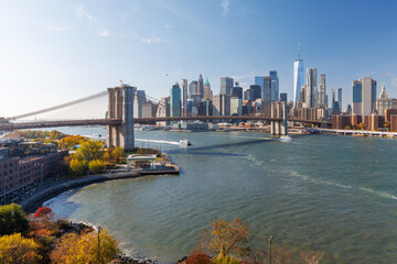 Fototapeta premium The New York Manhattan skyline during autumn