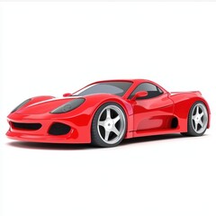 3D icon cartoon red sports car, isolated on a white background --quality 2