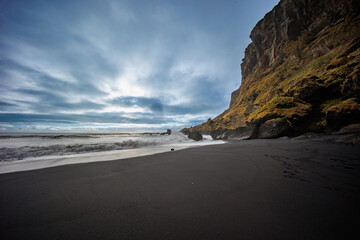 Vikurfjara Black Sand Beach near Vik on the island of Iceland