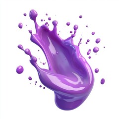Fototapeta premium 3D icon cartoon vibrant paint splash in mid-air, isolated on a white background 
