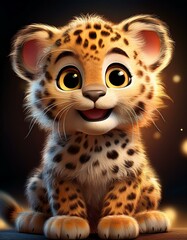 Obraz premium Niedlicher Leopard