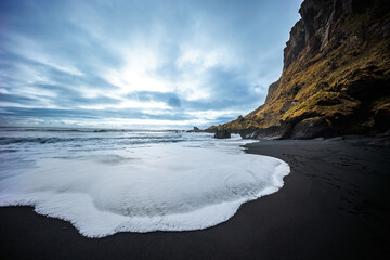 Vikurfjara Black Sand Beach near Vik on the island of Iceland