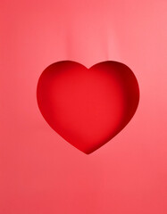 Heart cut out of red paper, Valentine's Day