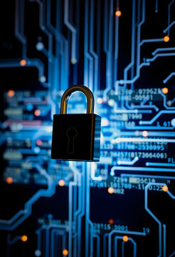 Padlock, secure network and online data protection, Padlock, secure network and online data protection, Backlit, with white tones