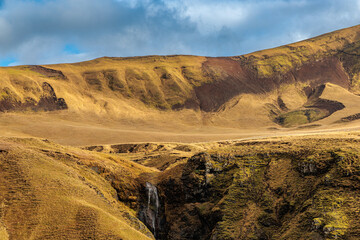 Fascinating autumn Katla Geopark on the island of Iceland