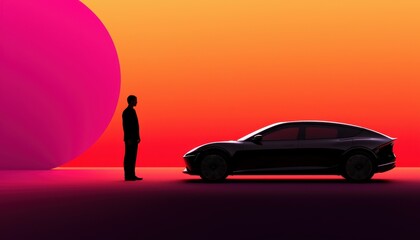 A bold futuristic electric vehicle concept glowing against a sleek background innovative design sustainable progress and modern luxury engaging and visionary