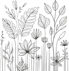 Eco-conscious imagery flower and leaf vector art using only line art 7.eps