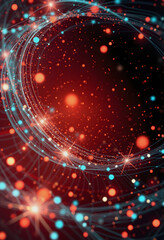 Obraz premium Abstract digital background. Data universe illustration. Ideal for depicting network abilities, technological processes, digital storages, science, education, etc, one line art, with white tones