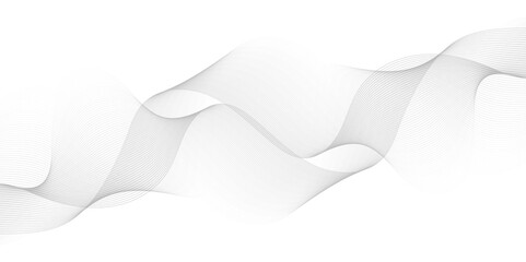 Abstract white background with grey smoke blend wave lines and technology background. Technology flow grid blend curve wave line digital isolated energy, music dynamic gradient thin digital line.