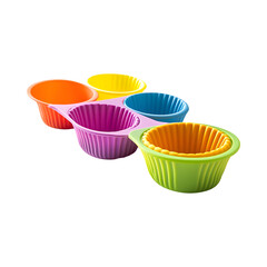 Colorful Cupcakes on a Black Background Isolated on Transparent Background