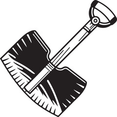 Spade Rustic Tool for Gardening, Silhouette vector art illustration