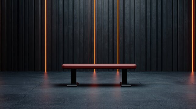 Lifting experience weightlifting bench minimalist gym equipment showcase empty space centered perspective fitness concept