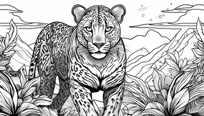 Fototapeta premium Ausmalbild Leopard