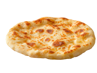 Aloo Paratha Showcased from Above on a Crisp White Background, Highlighting Its Deliciousness and Golden Brown Texture.