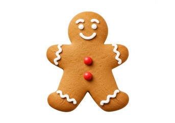 A bright and cheerful depiction of a gingerbread cookie in the shape of a person