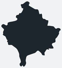 Kosovo map. Just a simple border map. Shape of the country. Flat blank Kosovo outline. Vector boundary illustration.