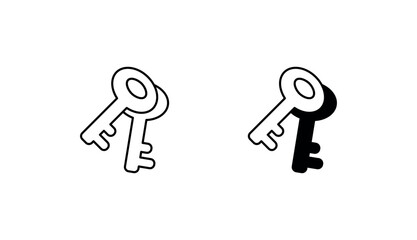 Key icon design with white background stock illustration