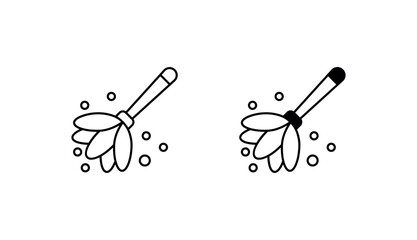 Feather Duster icon design with white background stock illustration
