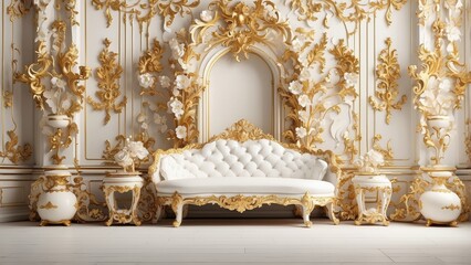 A decorative arrangement featuring a blank white frame at the center,