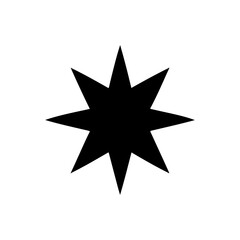 8 point star icon silhouette vector illustration design on white background.
