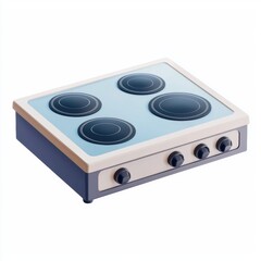 Fototapeta premium 3D icon cartoon shiny kitchen countertop, isolated on a white background 