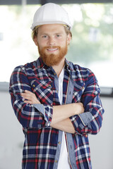 portrait of a workman wearing a checked shirt
