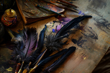 feathers on the wall