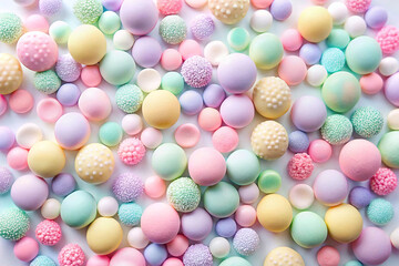 Fototapeta premium Pastel-colored candy balls background.