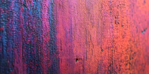 Obraz premium Textured metallic surface shimmering with iridescent pink, purple, orange gradient blending dynamic color transitions