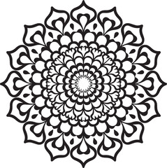 Blossom Mandala Shape. Circular pattern in form of mandala, tattoo, decoration. Decorative ornament in ethnic oriental style.