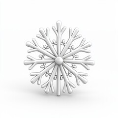 Obraz premium 3D icon cartoon of a snowflake, isolated on a white background --quality 2