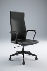 Fototapeta premium a close up of a black office chair on a white surface