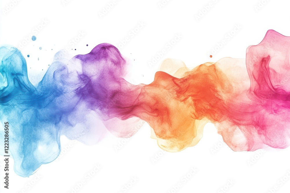 Aufkleber colorful abstract waves of watercolor flowing together in harmony creating a vibrant visual experien