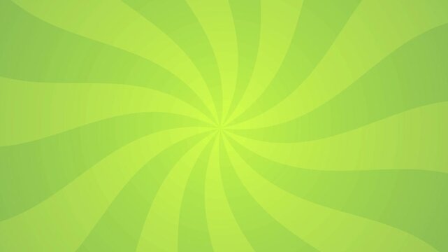 Green Spiral Abstract Background with Sunburst Rays. Wallpaper for decoration of Natural Summer products. Loop Footage in Ultra HD 4K.